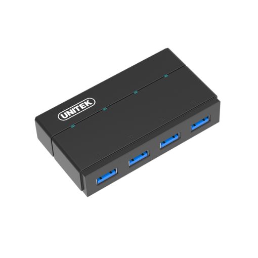 תמונה של האב USB3.0 Unitek Y-HB03001 עם 4 יציאות ופונקציית טעינה