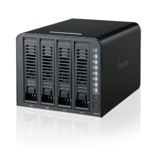 Picture of Thecus N4310 Soho 4-bay NAS Drive, black color.