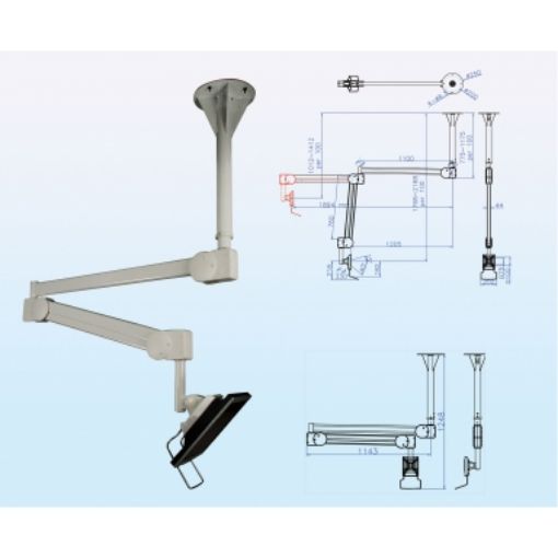 Picture of IPPON Hospital Monitor Arm Ceiling Mount 8kg IPMA98104CE