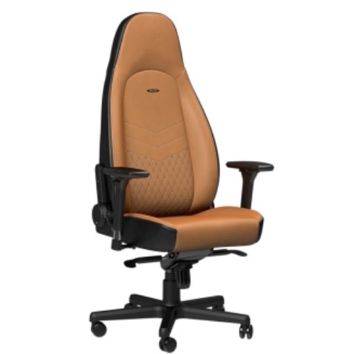 תמונה של כיסא גיימינג Noblechairs ICON Real Leather Gaming Chair Cognac/Black עור אמיתי NBL-ICN-RL-CBK