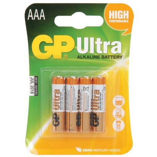 Изображение GP AAA 1.5V Ultra High Performance Alkaline Battery Pack of 4