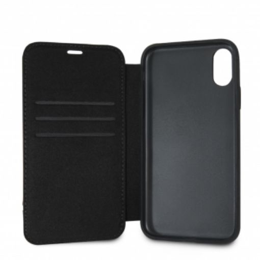 תמונה של CG MOBILE IPhone XS MAX MERCEDES Genuine Leather Booktype Case NEW ORGANIC I - BLACK MEFLBKI65THLBK
