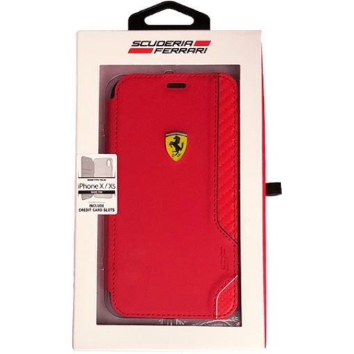 תמונה של כיסוי טלפון CG MOBILE iPhone X/XS FERRARI ON TRACK בצבע פחמן