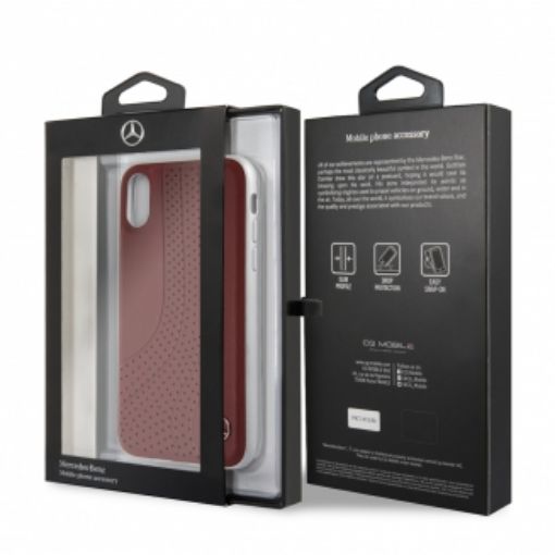 תמונה של CG MOBILE IPhone XS MAX MERCEDES NEW BOW I Genuine Leather Hard Case - Red MEHCI65PCSRE