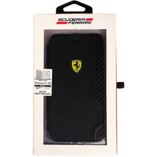 תמונה של CG MOBILE IPhone X/XS FERRARI ON TRACK Racing Shield PU Rubber Soft Touch - Carbon FESITFLBKPXBK