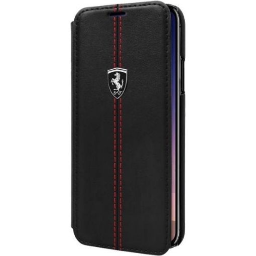 Picture of CG MOBILE IPhone 7 FERRARI HERITAGE Booktype Case W Vertical Contrsted Stripe - Black FEHDEFLBKP7BK