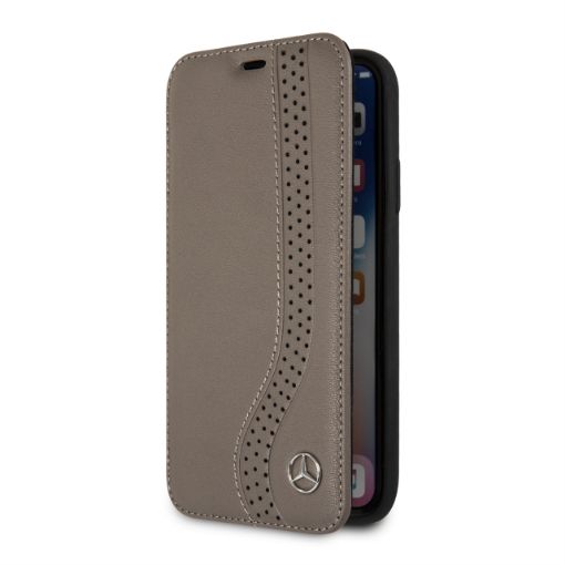 תמונה של מגן ספר עור CG MOBILE IPhone X/XS MERCEDES NEW BOW I בצבע אגוז - חום