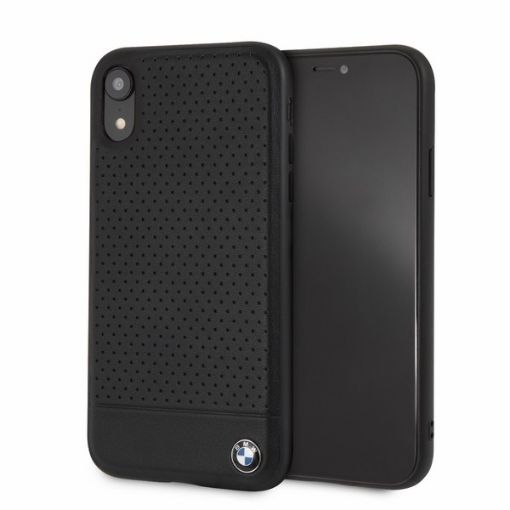 תמונה של CG MOBILE IPHONE XR BMW SIGNATURE Perforated Leather TPU/PC case Horizontal Smooth Black BMHCI61PEBOBK