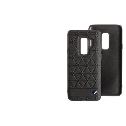 Picture of CG MOBILE Galaxy S9+ BMW EMBOSSED HEXAGON Real Leather Hard Case - BLACK BMHCS9LHEXBK
