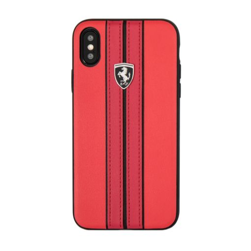 תמונה של CG MOBILE IPhone X/XS FERRARI PU Leather Hard case OFF TRACK LOGO - Red FEURHCPXREB