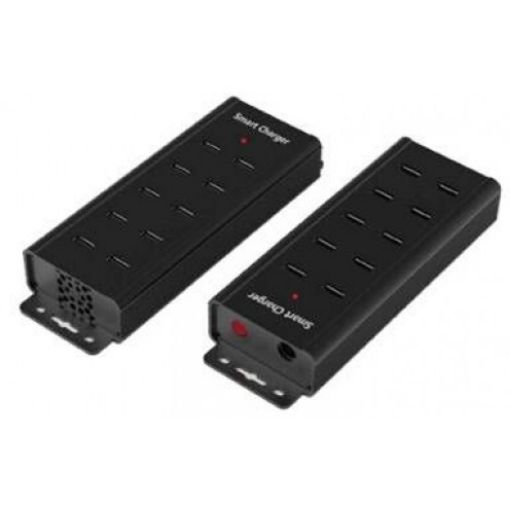Picture of IPPON Charger with 10 industrial aluminum ports. A current of 2.4 amps for each USB port separately. CS-050C-10.