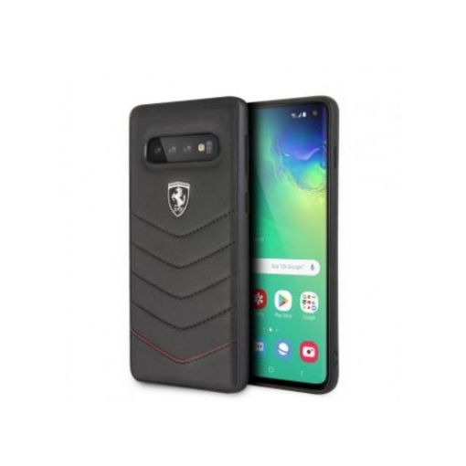 Picture of CG MOBILE Black Leather Hard Cover for Galaxy S10 Official Ferrari FEHQUHCS10BK