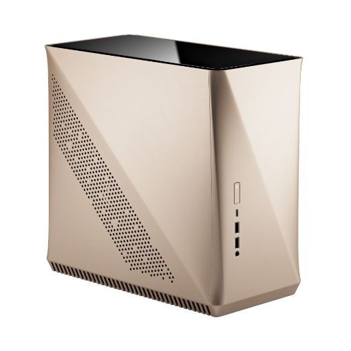 Picture of Fractal Design Era ITX Gold TG computer case ERA-ITX-CHP in black color.