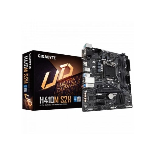 תמונה של לוח אם Gigabyte H410M S2H מק"ט GH410MS2H בצבע שחור