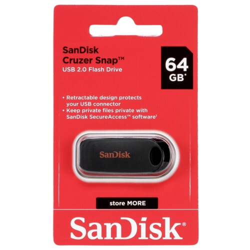  SanDisk 64GB Cruzer Snap SDCZ62-064G-G35 USB 2.0 Flash Drive