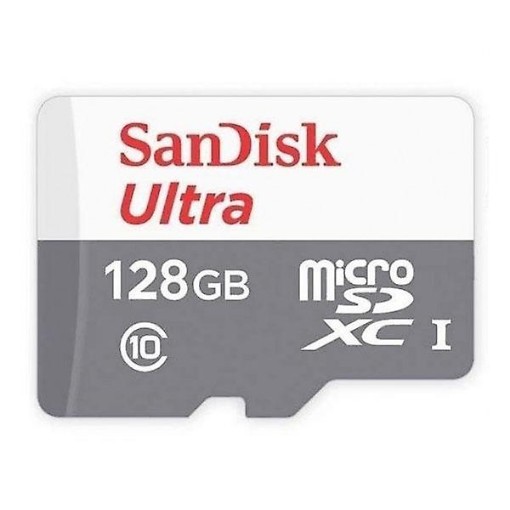 Изображение Карта памяти SanDisk Ultra microSDHC 128GB SDSQUNR-128G-GN6MN зеленого цвета.