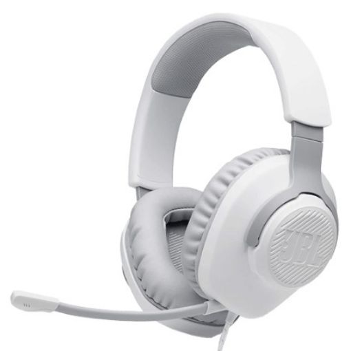Изображение Наушники с проводом JBL Quantum 100 в белом цвете, официальный импортер.