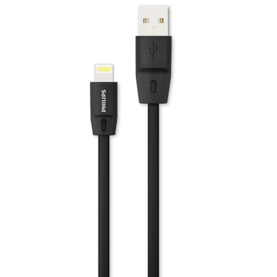 כבל סנכרון וטעינה שטוח מסוג Lightning מבית PHILIPS - שחור - א&א מחשבים ...