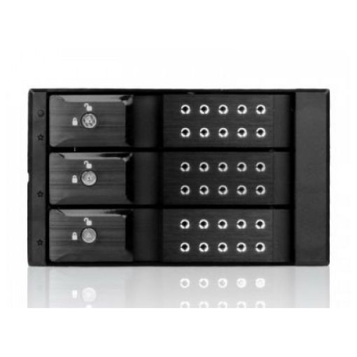 Изображение Горячая замена корзина iStarUSA 5.25"x2 на 3.5"x3 черного цвета.
