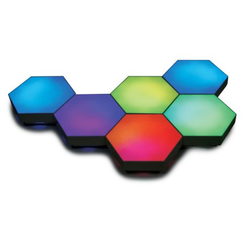תמונה של 6 לבני תאורת LED משושים - Dragon RGB Modular Led Bricks STDRA-LHEX-RF