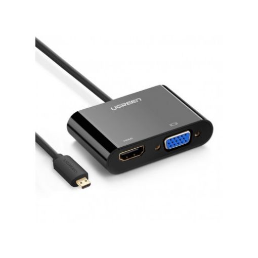 Изображение Адаптер UGREEN MicroHDMI на HDMI/VGA M115 черный.