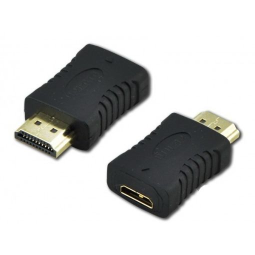 תמונה של מתאם HDMI זכר - מיני HDMI נקבה, מוזהב