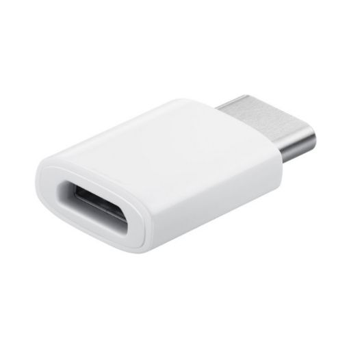 Picture of Micro USB to Type C adapter, black color.
