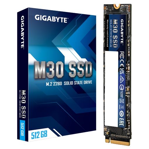 תמונה של כונן SSD Gigabyte 512GB M30 M.2 PCIe NVMe צבע שחור