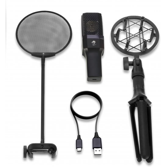 Микрофон конденсаторный USB для студии с трехногой подставкой Dragon ...