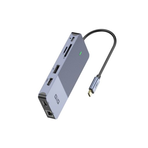 Picture of USB-C Dock QGeeM 11in1 4K with PD100W Model D6906P in black color.