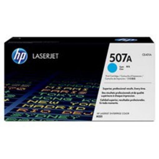 Picture of Original HP Cyan Toner CE401A is sufficient for 6,000 pages (HP 507A).