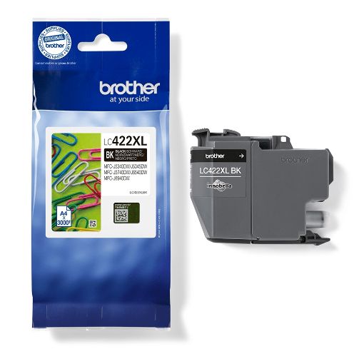 תמונה של מיכל דיו שחור מקורי גדול Brother LC422XLBK