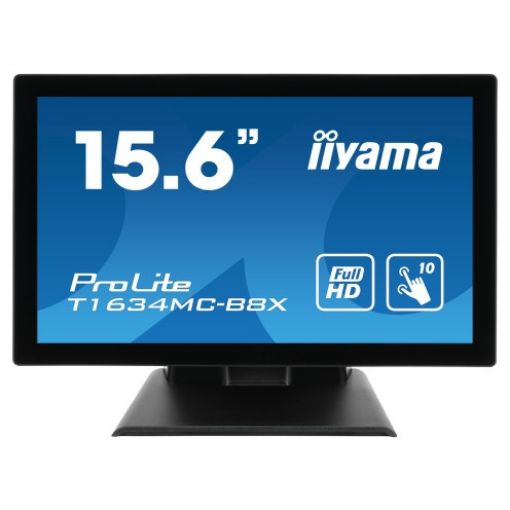 Изображение Сенсорный экран IIYAMA 15.6" ProLite TN 10pt Touch IP65 T1634MC-B8X черного цвета.