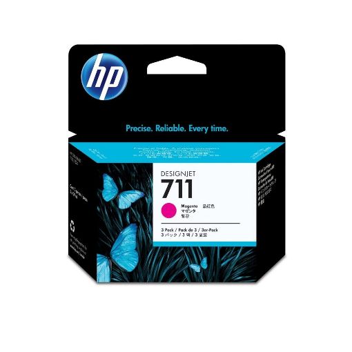 תמונה של HP 711 3-pack 29-ml Magenta Designjet Ink Cartridge,CZ135A מקורי