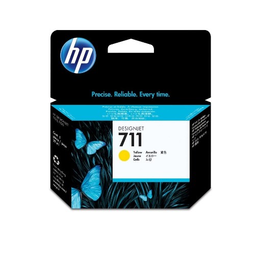 Изображение Картридж HP® 711 желтого цвета объемом 29 мл для DesignJet (CZ132A), оригинальный.