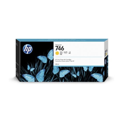 Изображение Картридж для чернил HP® 746 желтого цвета объемом 300 мл для DesignJet (P2V79A) оригинальный.