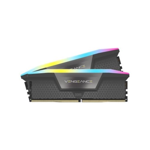 תמונה של זיכרון למחשב נייח CORSAIR Vengeance RGB DDR5 64G (16Gx4) 5600 CL36 בצבע שחור