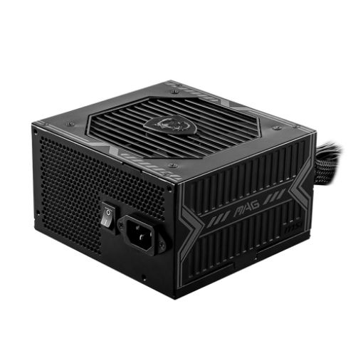 Picture of MSI MAG A650BN 650W 80+ Bronze power supply in black color.