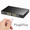 Изображение Неуправляемый коммутатор CUDY FS1018PS1-IL черного цвета.