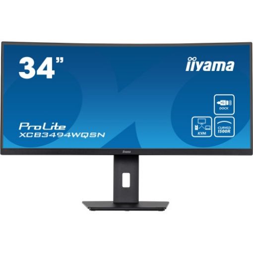 תמונה של מסך מחשב קעור IIYAMA 34" ProLite UWQHD VA with USB-C XCB3494WQSN-B5