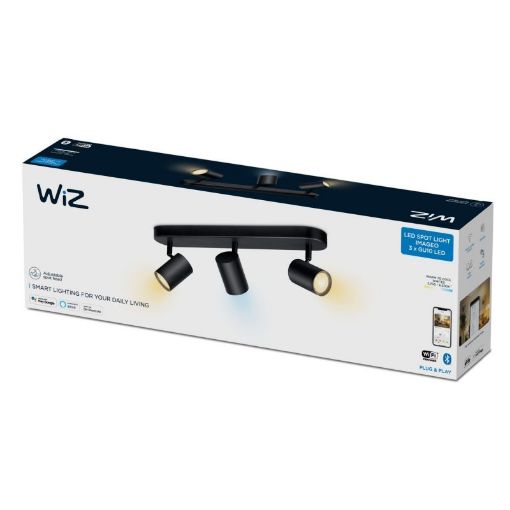 תמונה של Wiz גוף תאורה חכם עם 3 ראשי ספוט מתכוונן WiZ smart Spots 3x5W B 27-65K