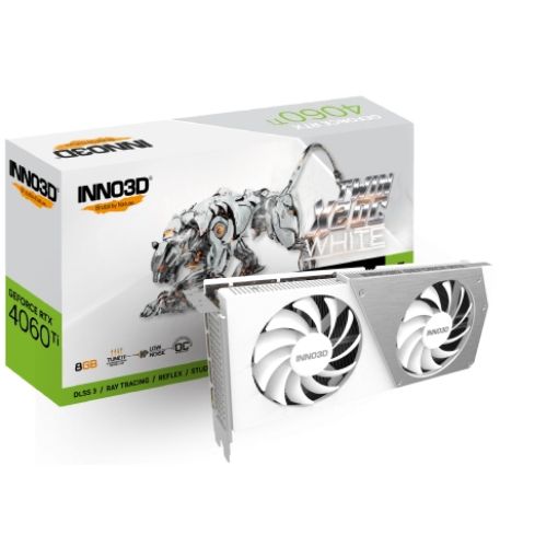 Picture of Inno3D GeForce RTX 4060Ti (DLSS 3) TWIN X2 OC White 8GB GDDR6 N406T2-08D6X-171153W