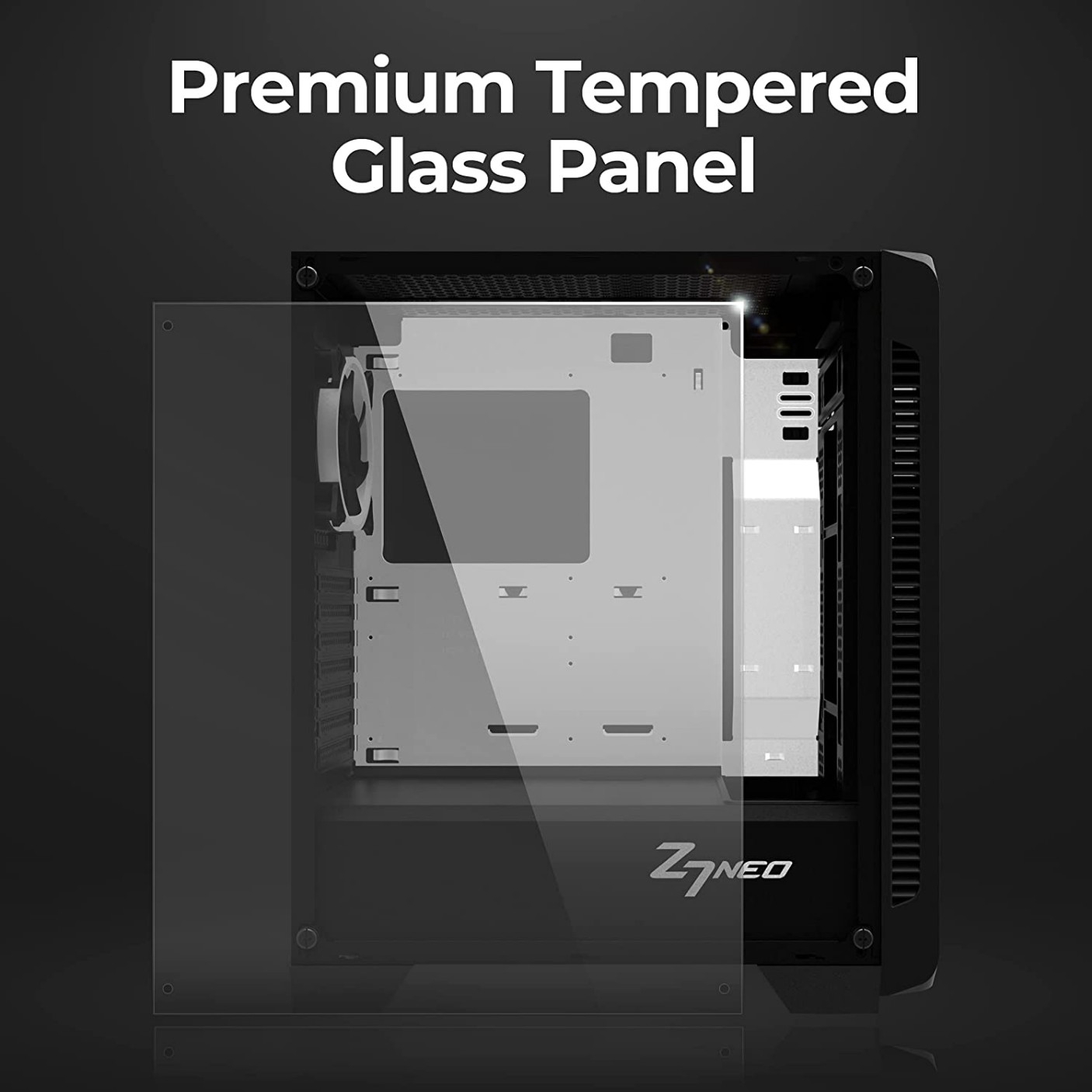 Zalman Z7 NEO ATX Mid Tower Gaming PC Case, Tempered Glass, 4 Pre ...
