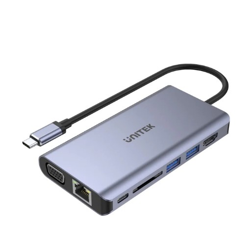 תמונה של Hub USB+Controllers - UNITEK USB-C uHUB 08+ 8-in-1 Dual Display Hub USB 5Gbps