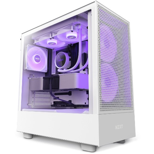 NZXT H5 Flow RGB White CC-H51FW-R1 computer case. - 1PC.co.il