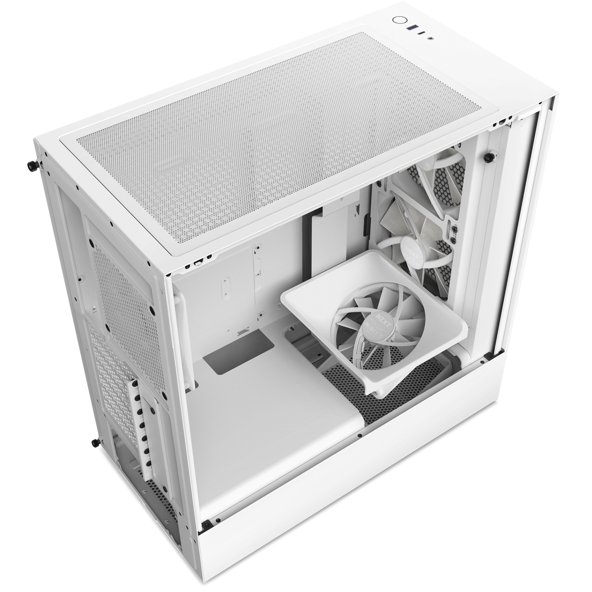 NZXT H5 Flow RGB White CCH51FWR1 computer case. 1PC.co.il