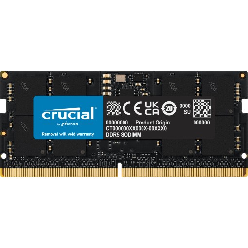 תמונה של זיכרון למחשב Crucial SODIMM 16GB DDR5 5600Mhz CL46 (16Gbit) CT16G56C46S5