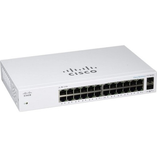 תמונה של מתג Cisco 24-Port Gigabit RJ45 + 2-Port Gigabit SFP Unmanaged Switch CBS110-24T-EU