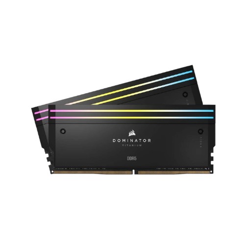 Изображение Память для компьютера Corsair DDR5 64G (2x32G) 6600 CL32 Dominator Titanium RGB черная CMP64GX5M2X6600C32.