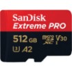 תמונה של כרטיס זיכרון עם מתאם SanDisk Extreme Pro A2 MicroSDXC - דגם SDSQXCD-512G-GN6MA - נפח 512GB